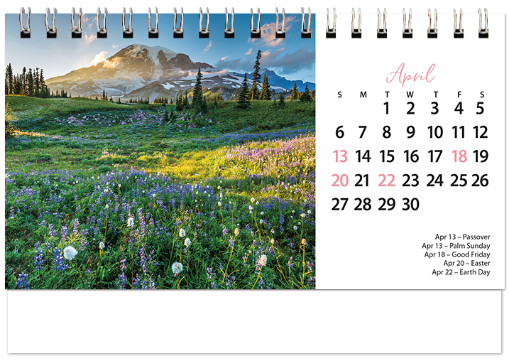 Scenic Seasons Desk Calendar Easel Calendars Tent Calendars